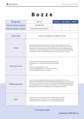 Blu, bozze del modello predefinito