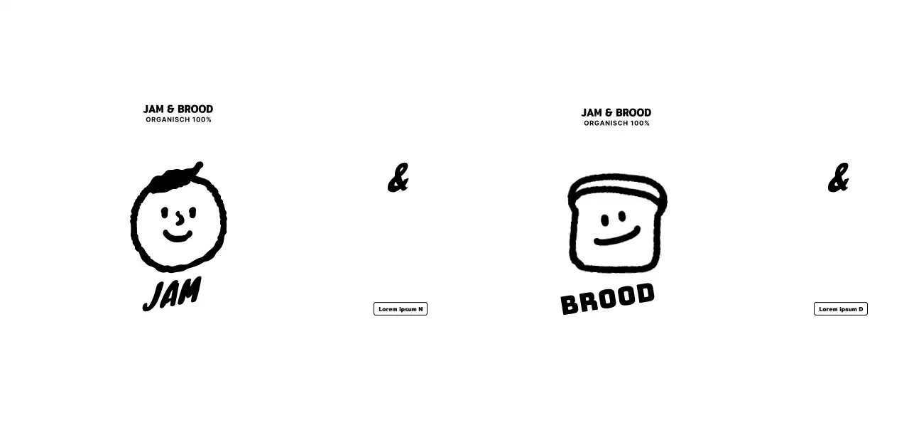 Promoot en informeer een dessert cafe logo met een schattig persoon en brood illustratie