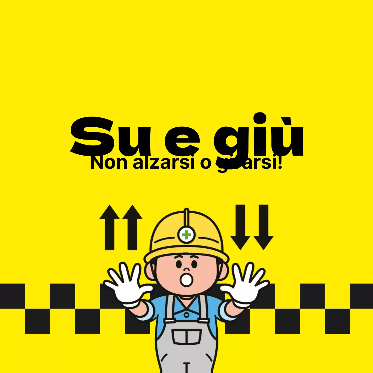 Adesivi di attenzione in alto e in basso