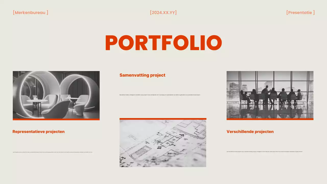 Een oranje en chique brand agency briefing