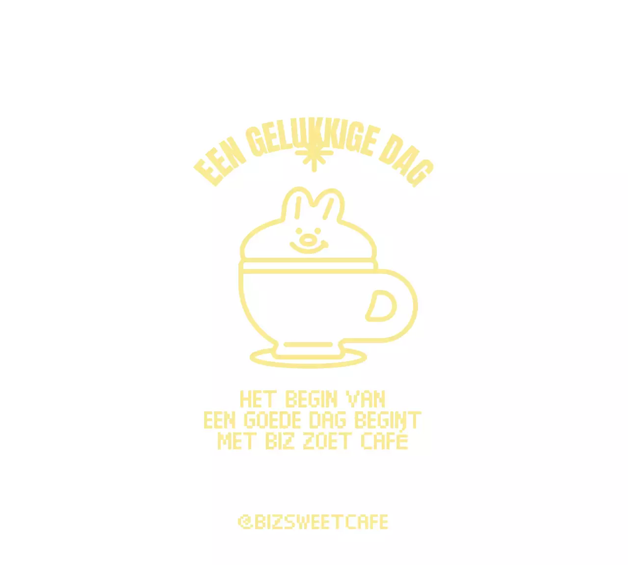 Slagroom met konijntje in een schattige gele beker voor Cafegoods