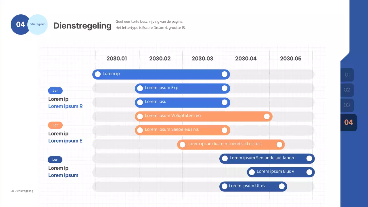 Een strakke, blauwgetinte presentatie voor een wedstrijd voor een reclamepitch
