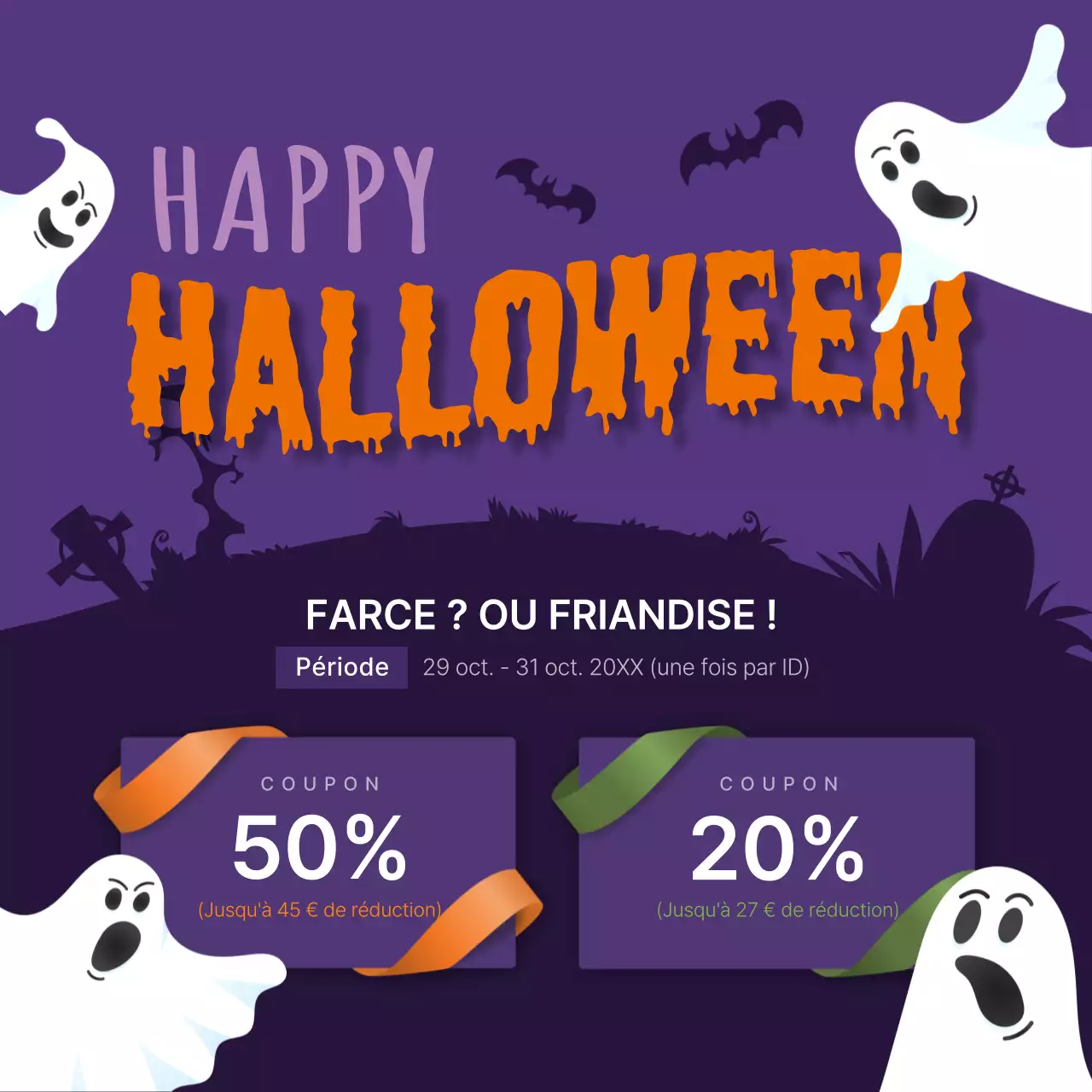 Bons d'achat pour Halloween