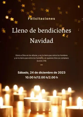 Un elegante folleto dorado para un evento navideño