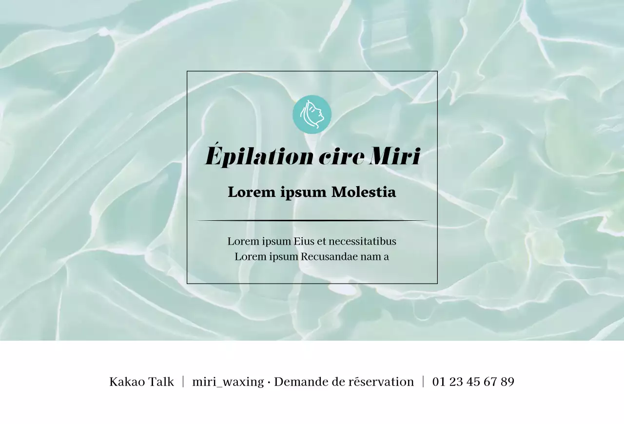 Carte postale horizontale pour la promotion de l'épilation photographique à la cire en tons neufs