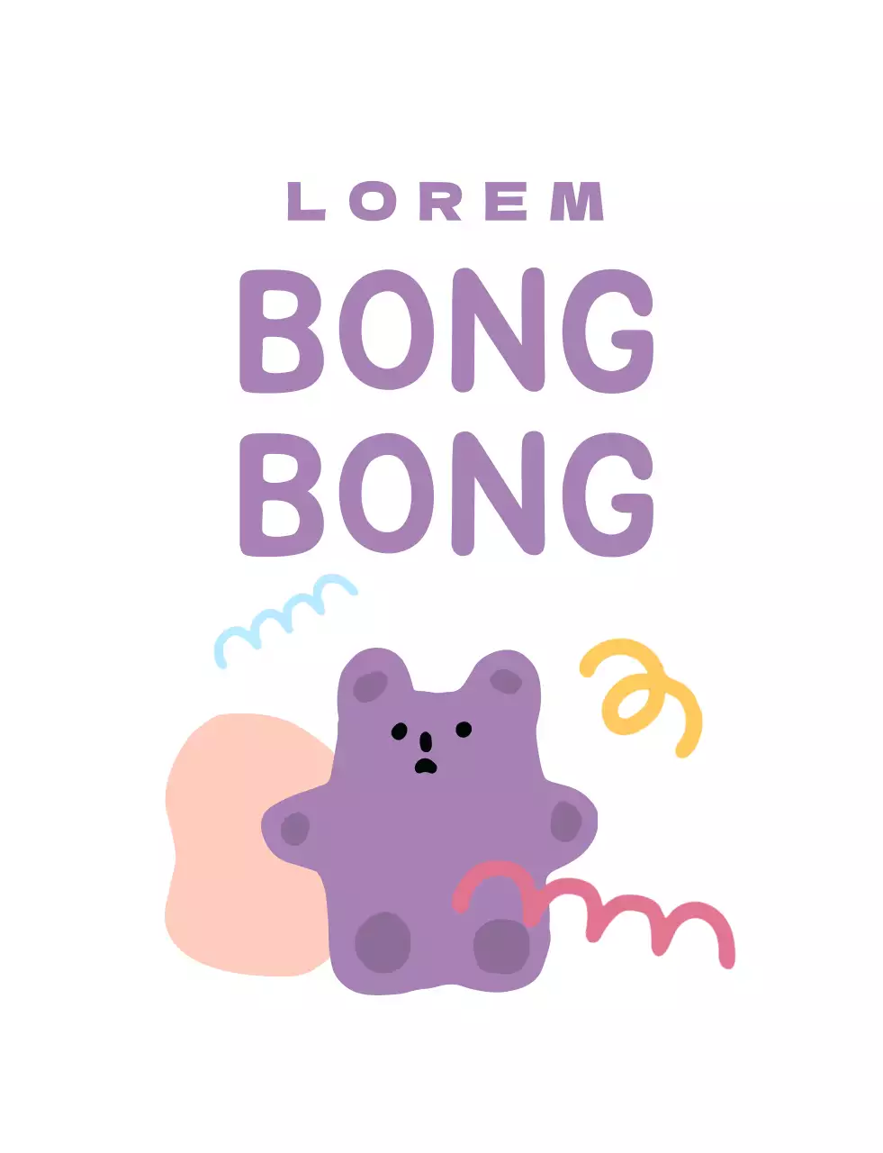 T-shirt com logótipo de urso roxo para crianças café