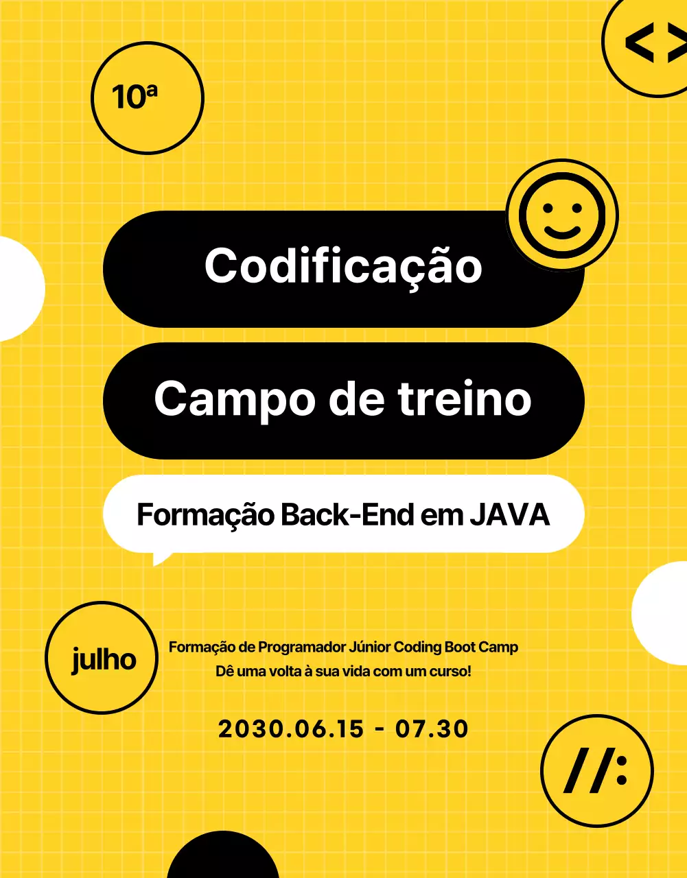 Educação de codificação gira e divertida em preto e amarelo (mais)
