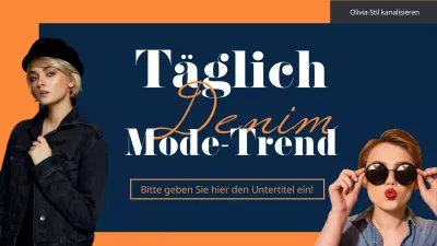 Denim-Outfit-Kombinationen passend zu Ihren persönlichen Farben in einem lebendigen Konzept aus Marine und Orange