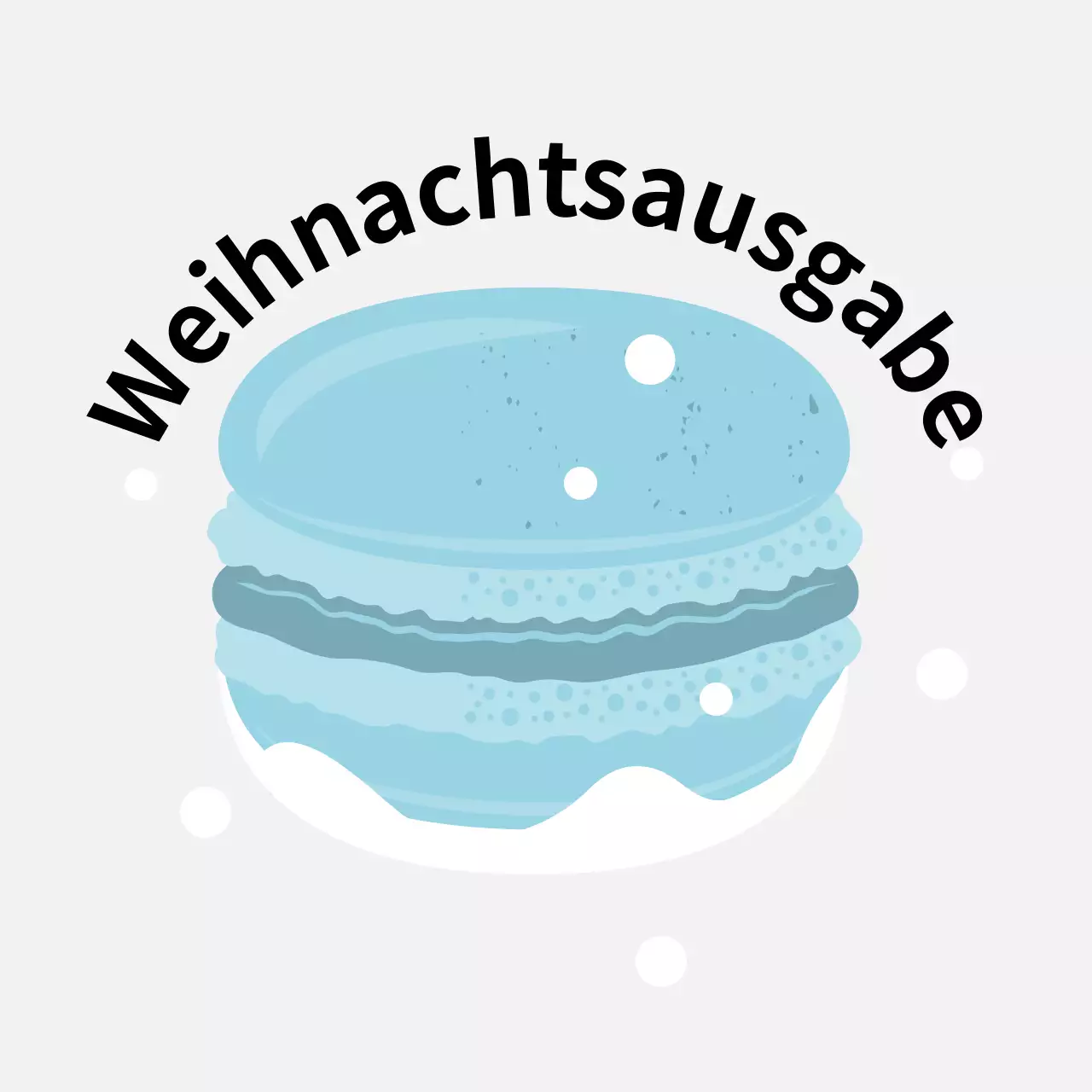Blau Illustration niedlich Weihnachten Café Dessert Macaron Etiketten für Macarons