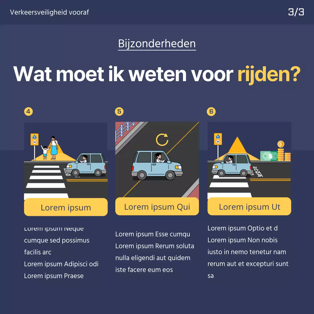 Promoot je rijschool met deze leuke navy en gele Wegenverkeerswet banner.