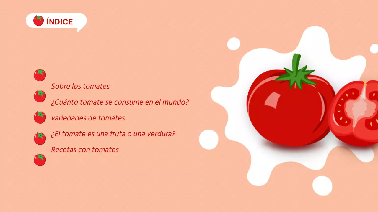 Explicación de los tomates rojos y naranjas Kitschy