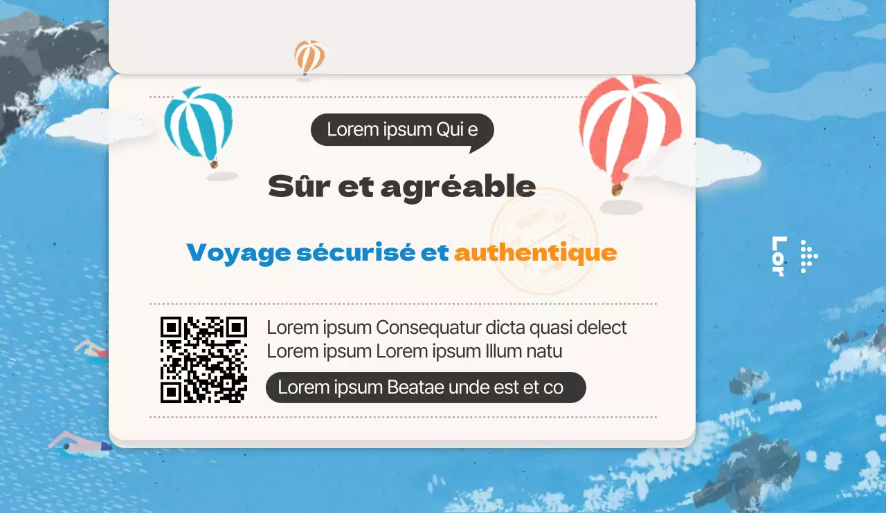 Des couleurs bleues rafraîchissantes Un concept de passeport épuré Pour la promotion et l'information de campagnes de voyages de confiance