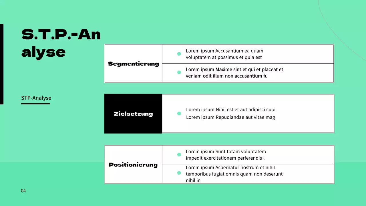 Ankündigung von Marketingaufgaben für die grüne Farbe