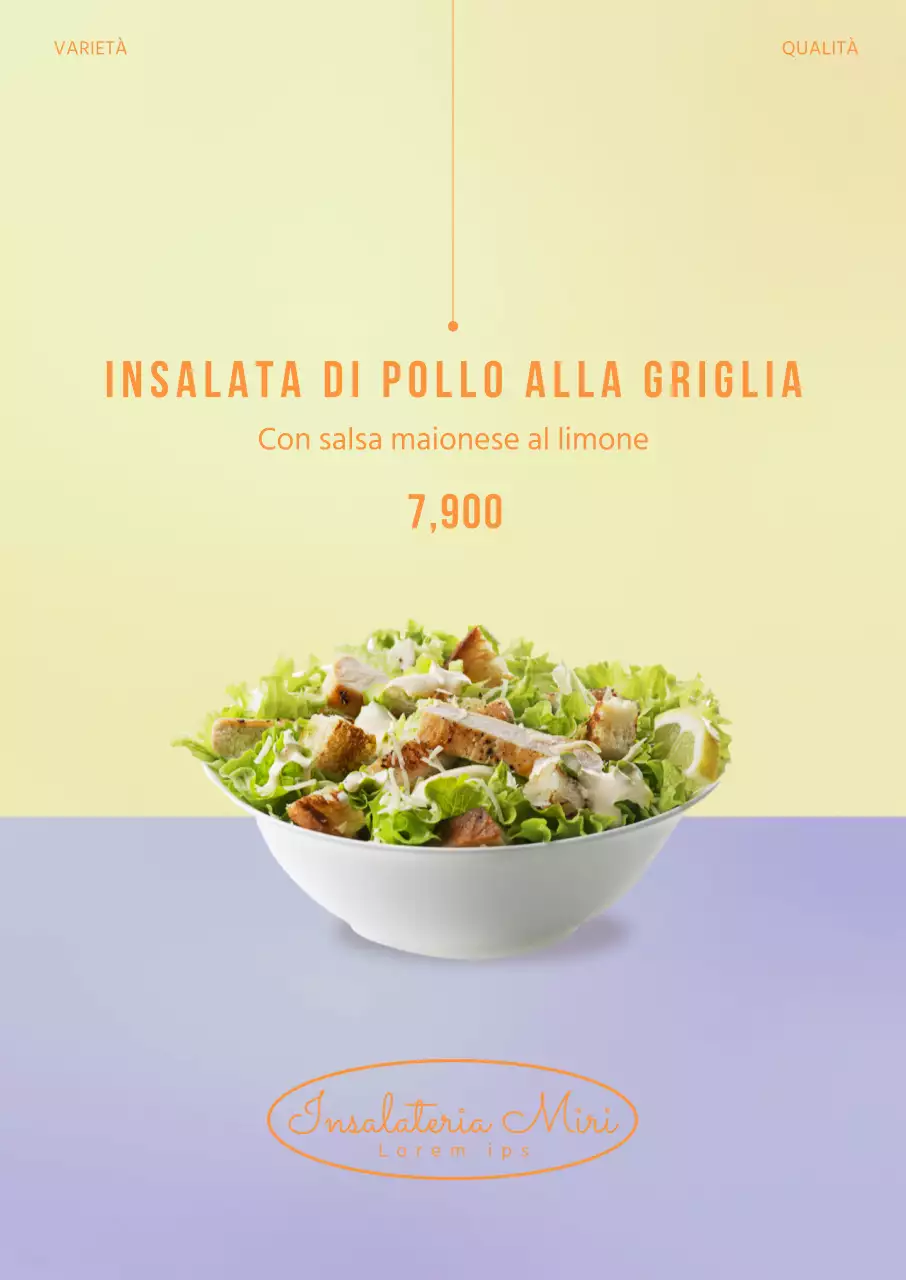 Poster con ritratto di insalata semplice viola