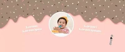 Concepto de ilustración de postre en rosa y blanco para la celebración de un cumpleaños infantil