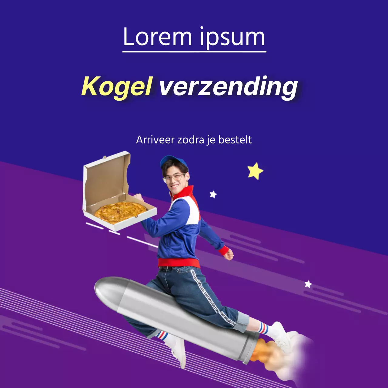 Bezorgkogel op een paarsblauwe achtergrond