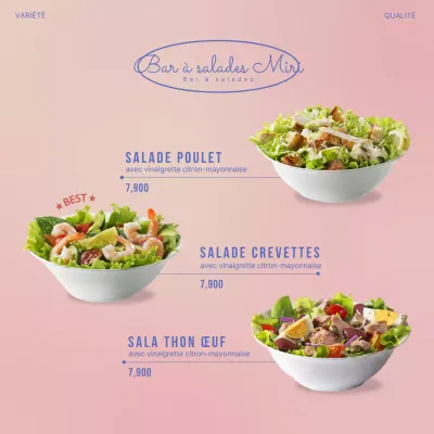 Carré de salade simple
