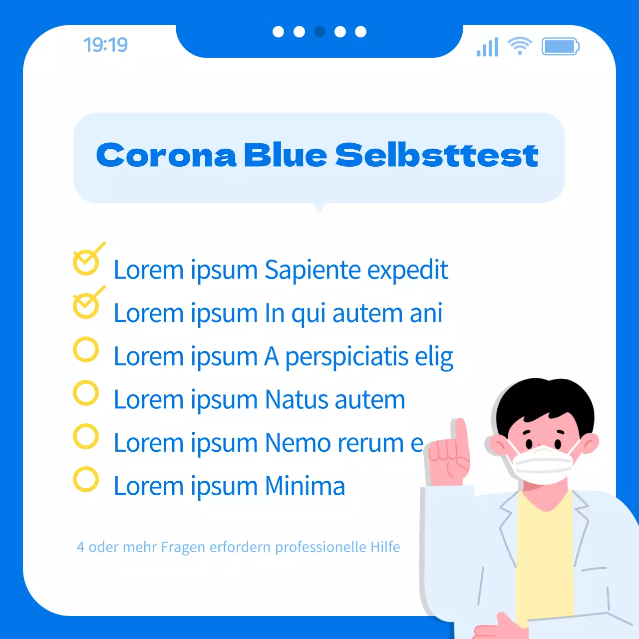 Corona Blue mit blauem Chat-Thema