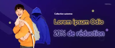 Concept de promotion de vêtements jaune fluo et bleu
