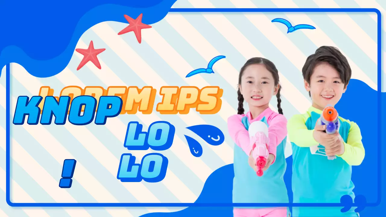 Blauw cool waterpistool informatieve YouTube thumbnail