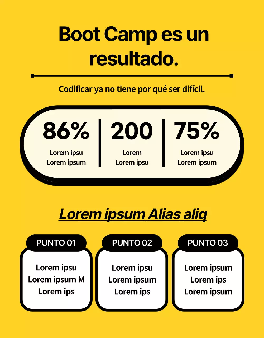 Bonita y divertida educación en codificación en negro y amarillo (más)
