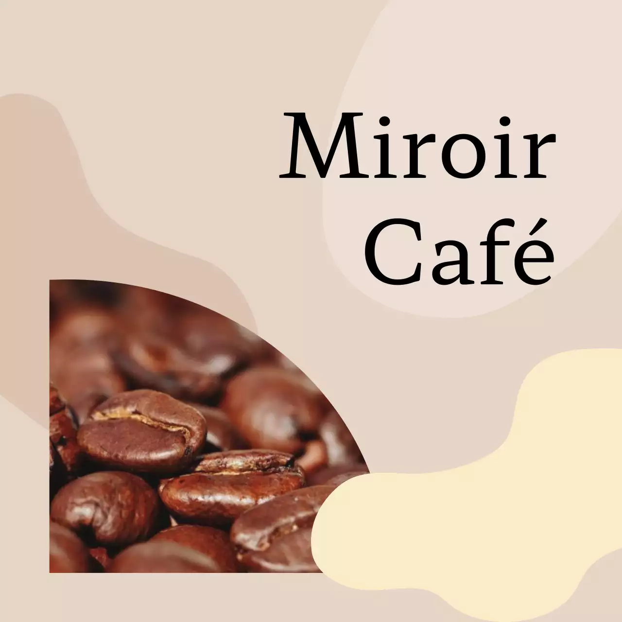 Faites la promotion de votre café avec un texte marron et une photo illustrant des grains de café