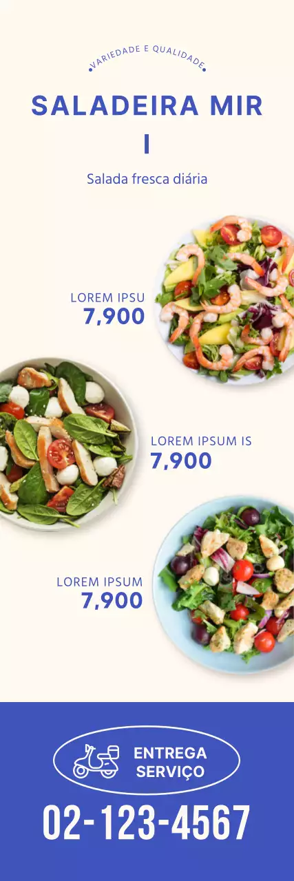 Faixa azul para salada simples
