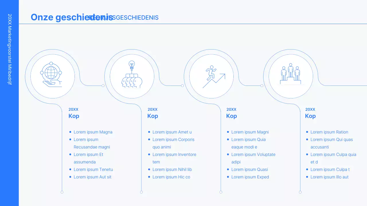 Business concept kit met blauwe, minimalistische en eenvoudige lijnen