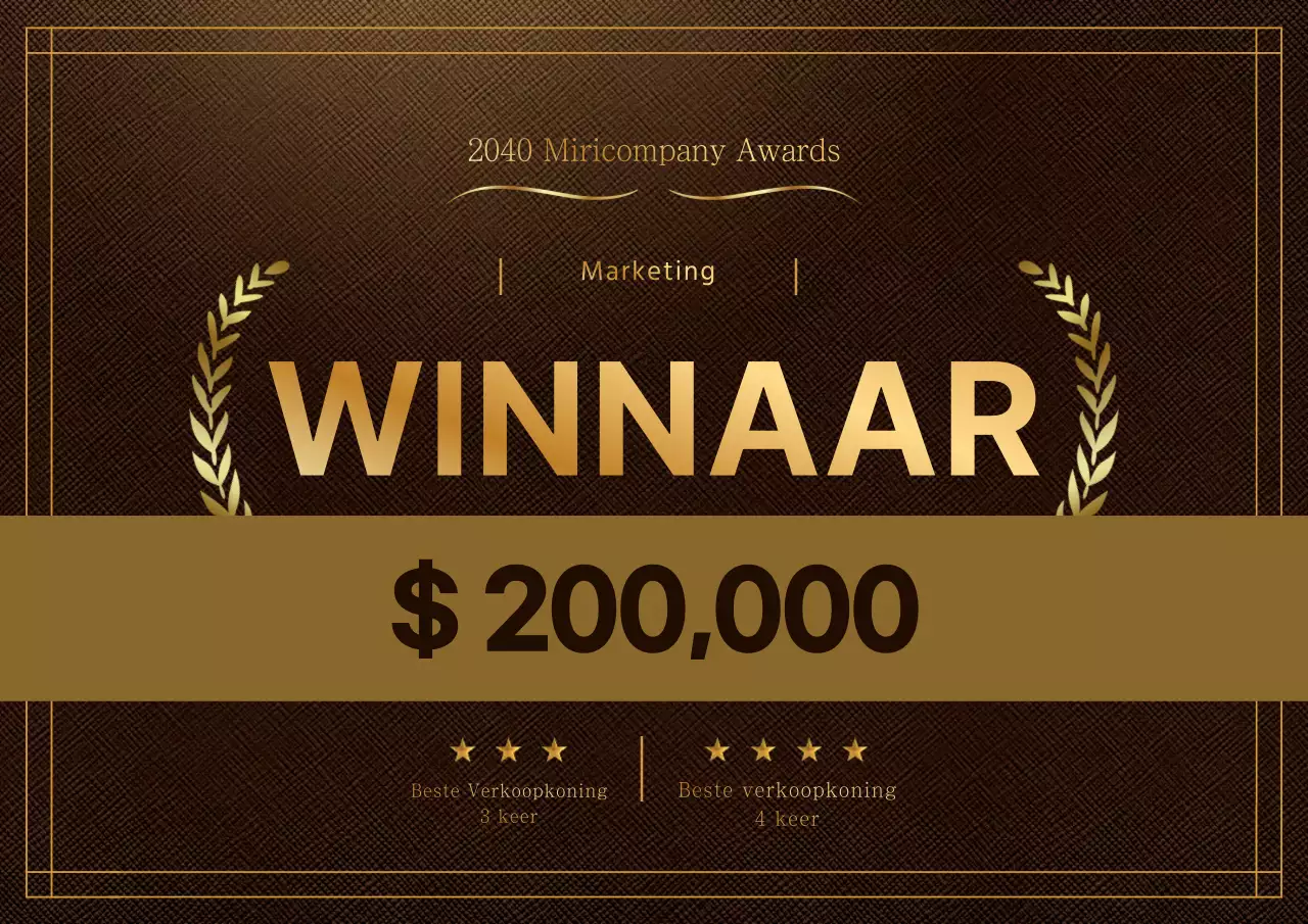 Goud Luxueus Concept Prijs Foamboard Ontwerp