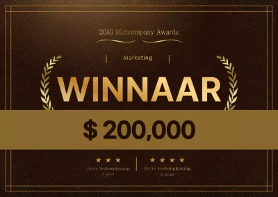 Goud Luxueus Concept Prijs Foamboard Ontwerp