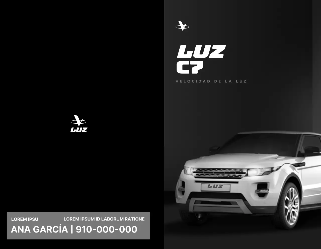 Concesionario de coches promoción de coches con negro, diseño simple y elegante con fotos de coches