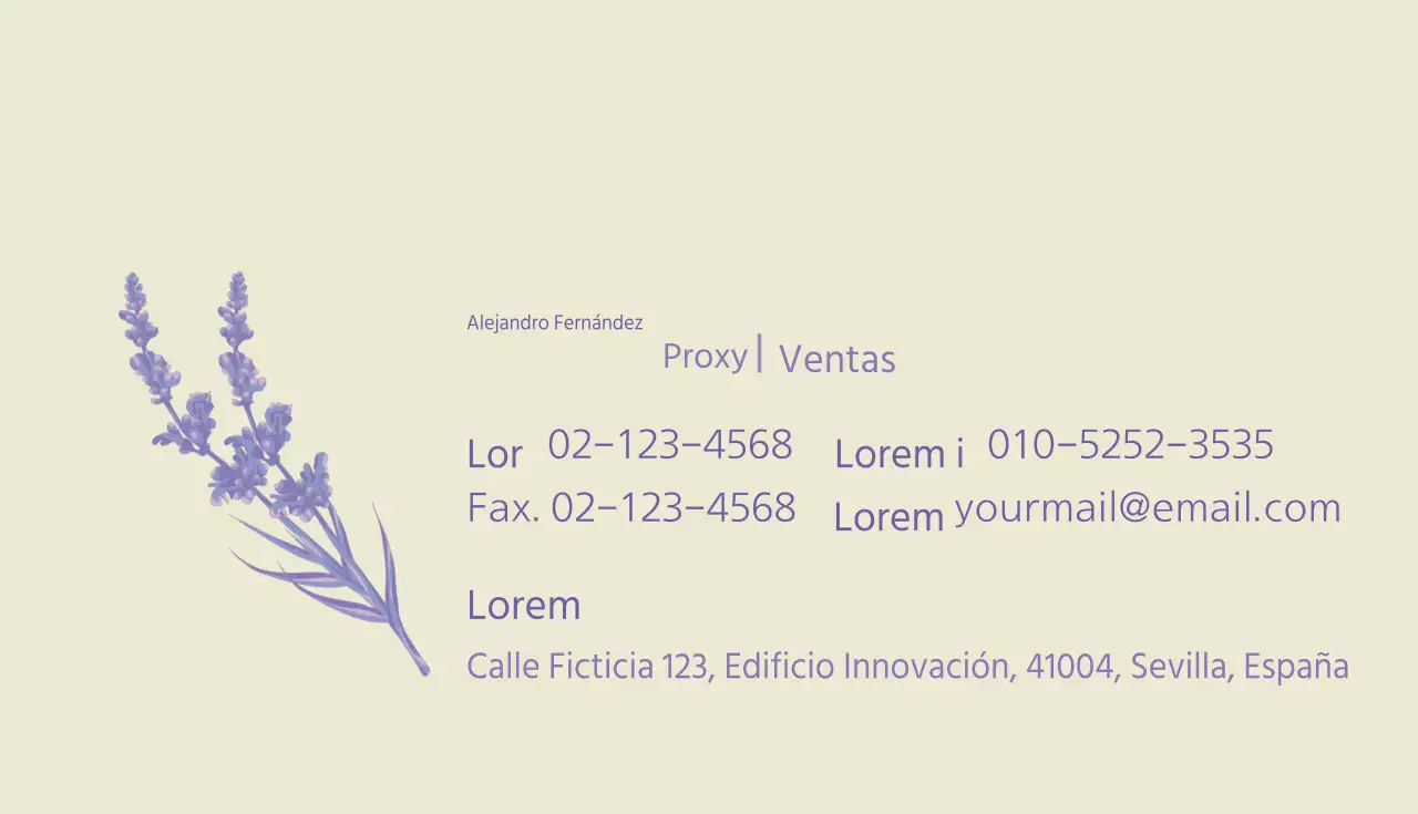 Tarjeta de visita natural