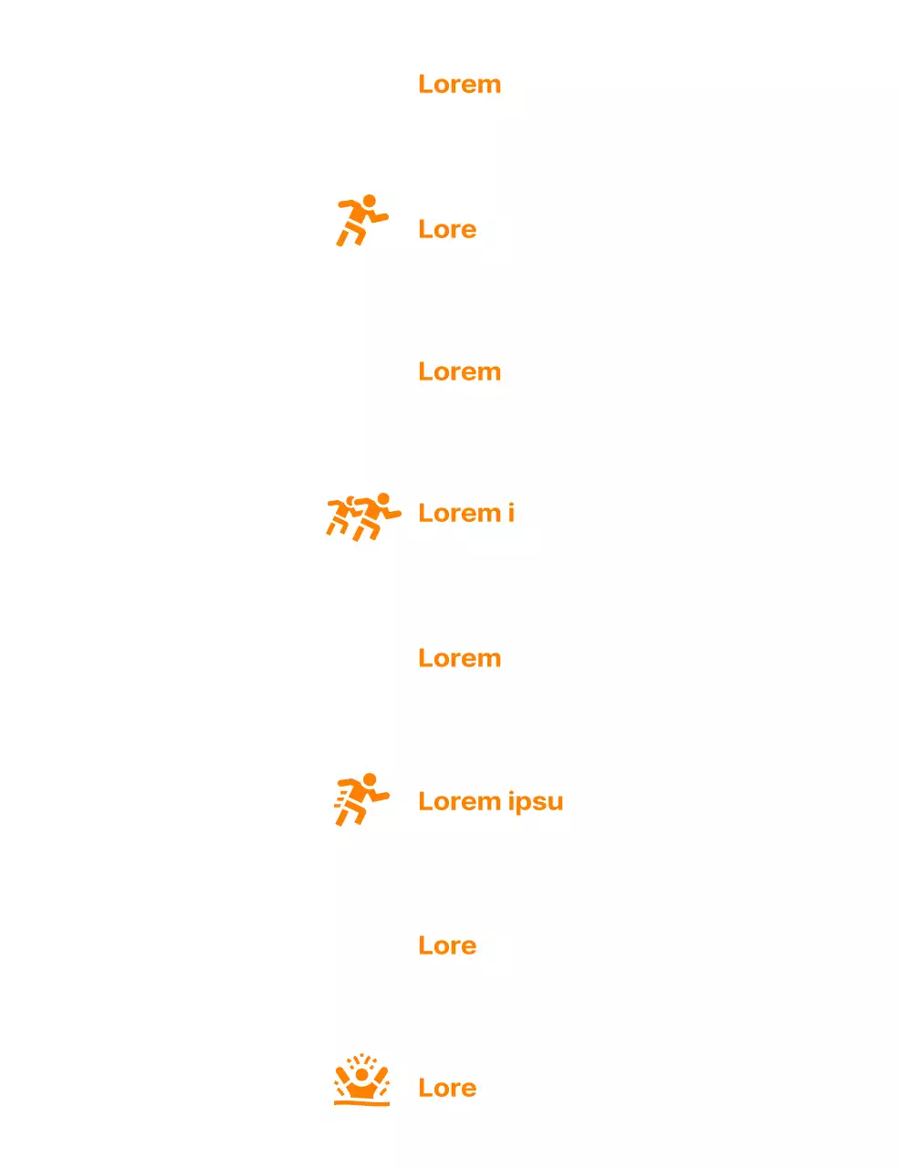 Un concept de marathon épuré en orange