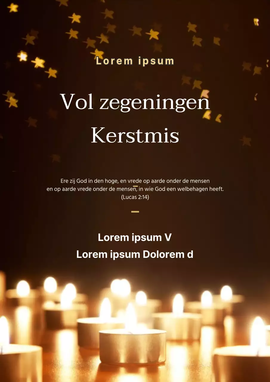 Een chique, goudkleurige flyer voor een kerstevenement