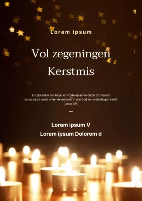 Een chique, goudkleurige flyer voor een kerstevenement