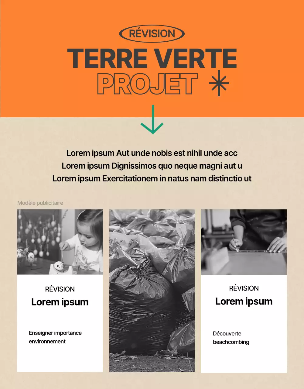 Guide des ateliers de beachcombing vintage en vert, orange et bleu