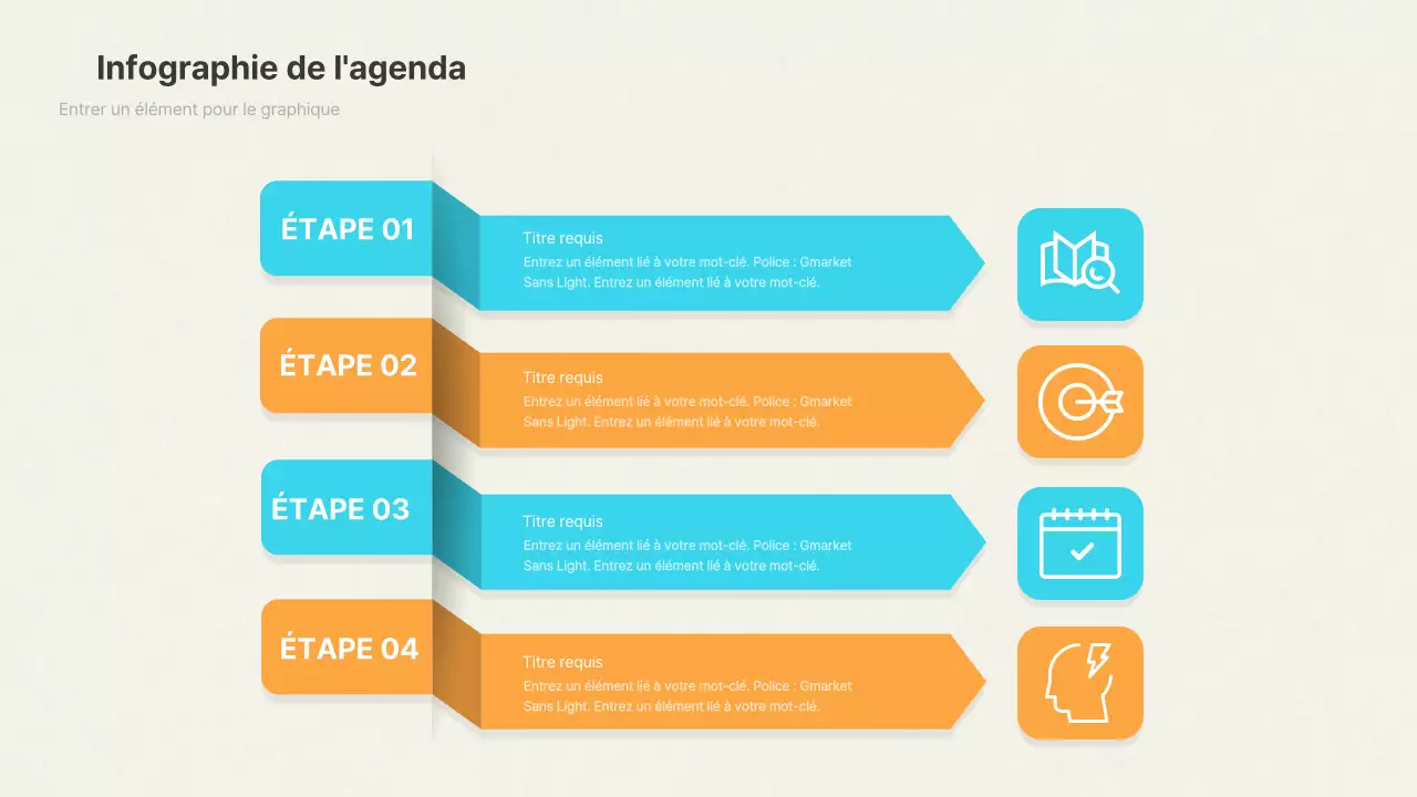 Agenda avec ombre tridimensionnelle orange et bleu clair