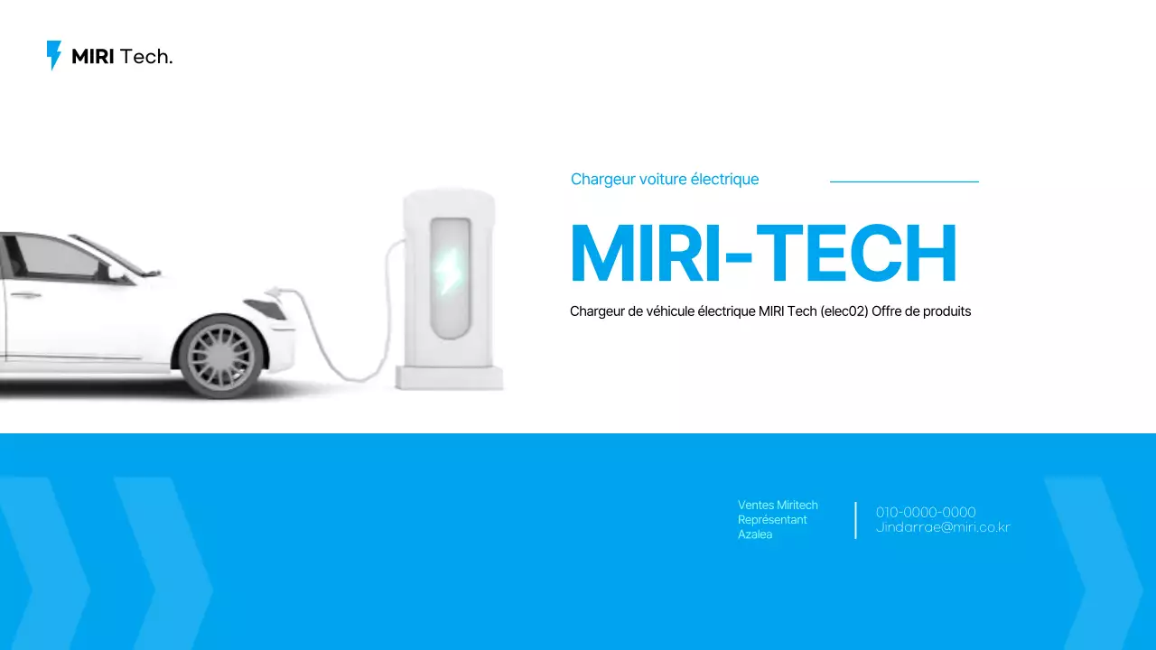 Proposition de fourniture de chargeurs de voitures électriques en bleu clair et menthe