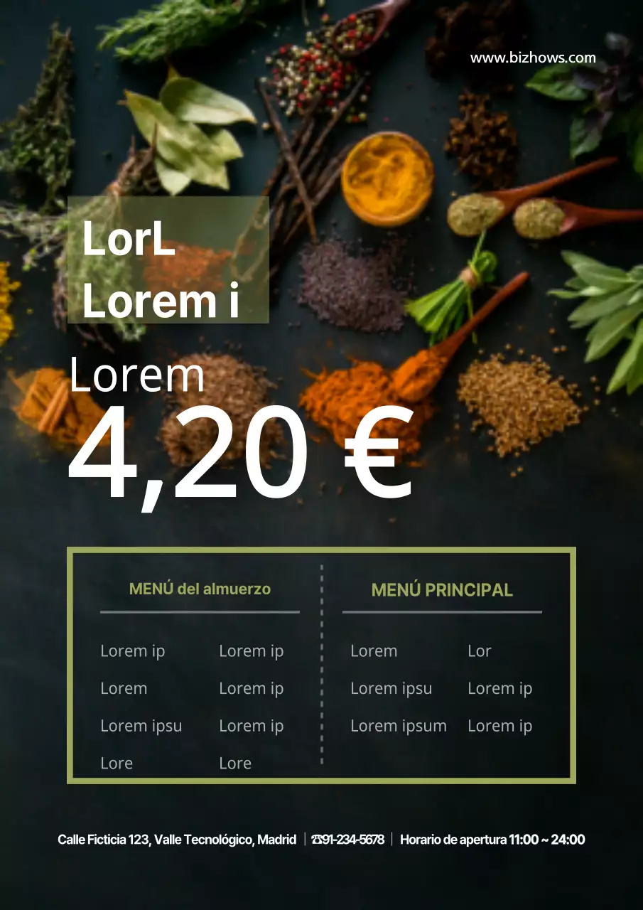 Foto Fondo Simple Menú Masaje Mesa