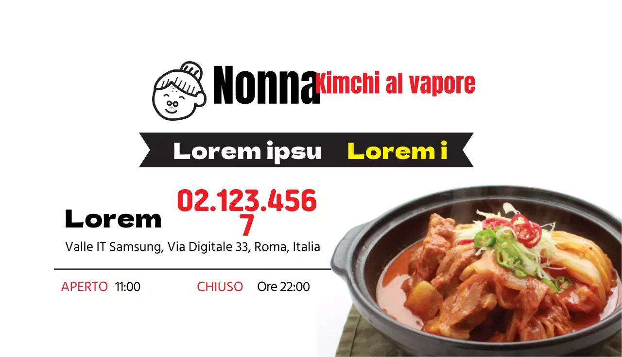 La foto rossa evidenzia il ristorante pulito Kimchi Jjim