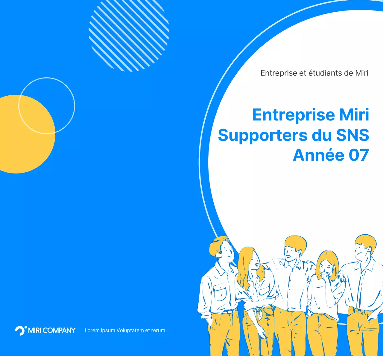 Un concept simple pour le souvenir d'un supporter d'entreprise, avec des cercles bleus et jaunes.