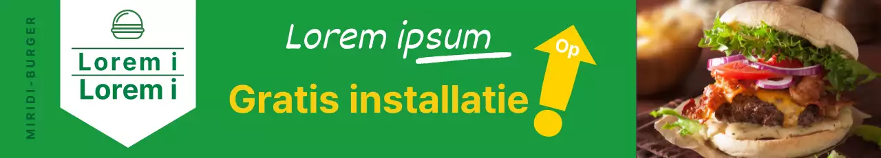 Groene foto benadrukt schoon restaurant hamburgermenuGroene foto benadrukt schoon restaurant hamburgerevenement