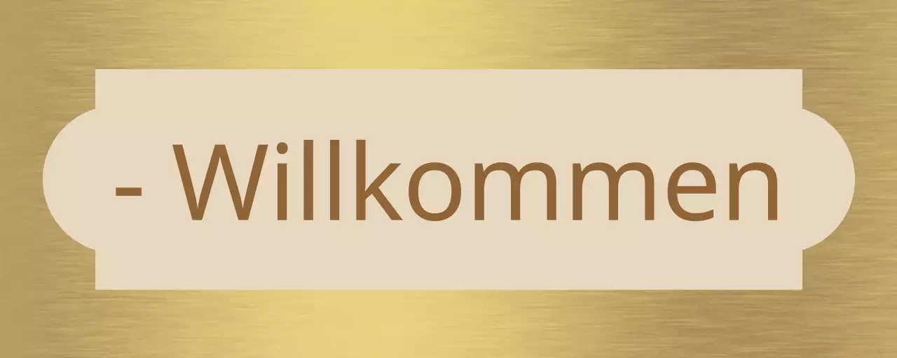 Schlichte Beschilderung mit beiger und brauner Schaufensterdekoration und Formen