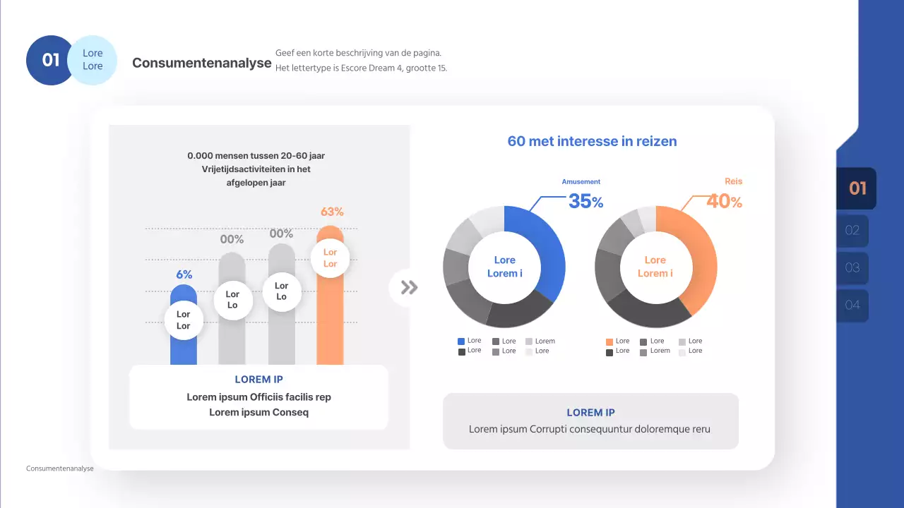 Een strakke, blauwgetinte presentatie voor een wedstrijd voor een reclamepitch
