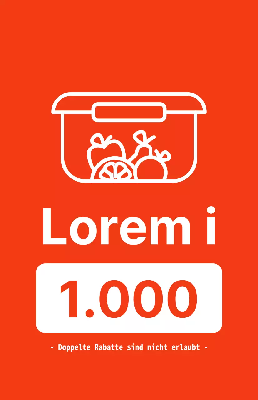 Werbung für Verpackungsrabatte mit kontrastierendem weißen Text auf rotem Hintergrund