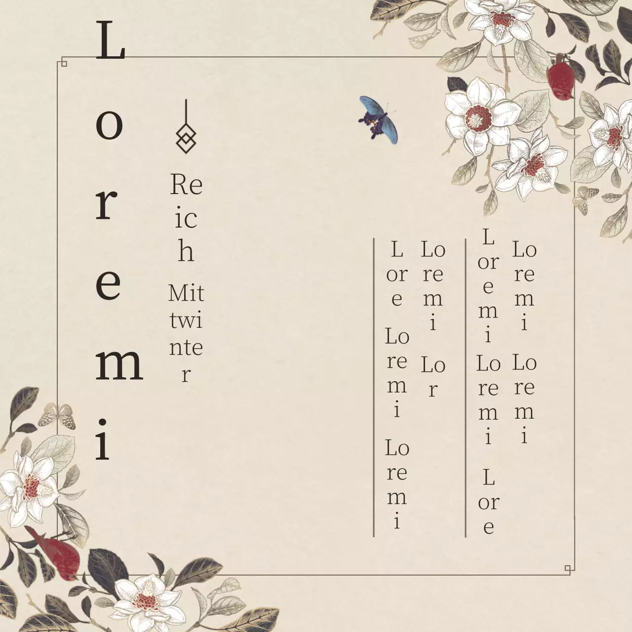 Ein einfacher Obon-Dankesgruß mit einem beigen, orientalisierten Konzept