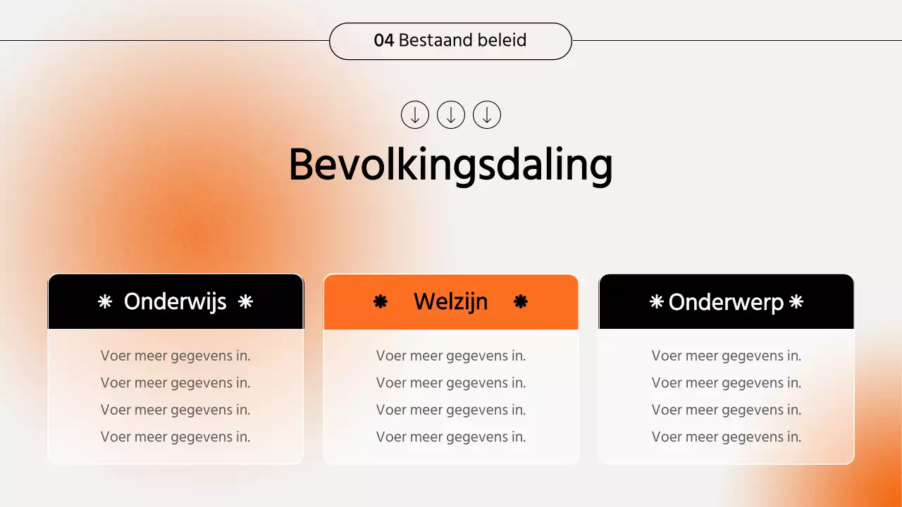 Oranje gradiënt seminar presentatie