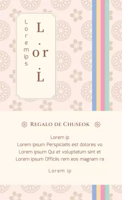 Medicinas y regalos de Chuseok con motivos tradicionales en beige y marrón