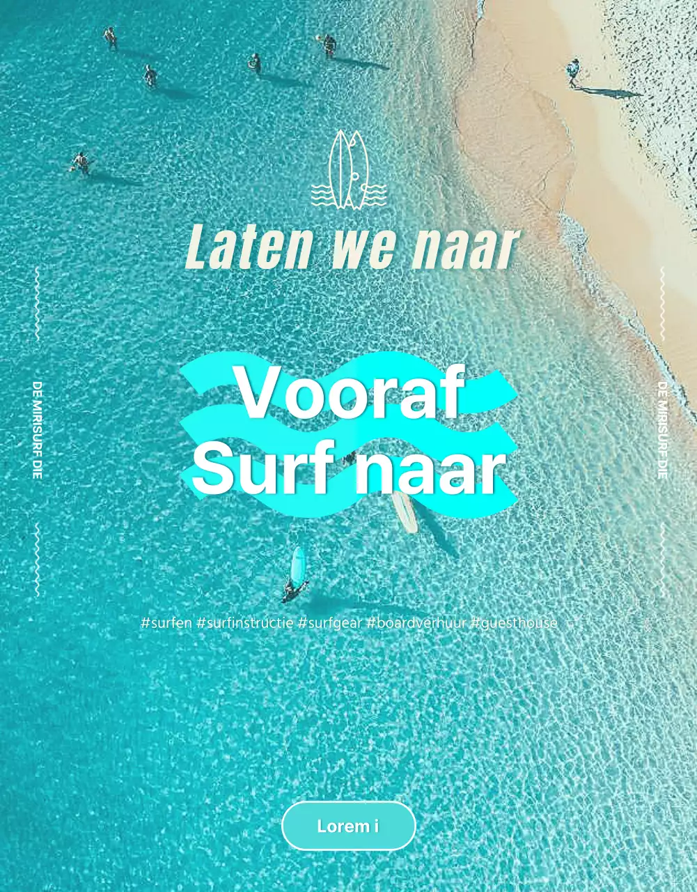 Mintkleurige, verfrissende surfpagina