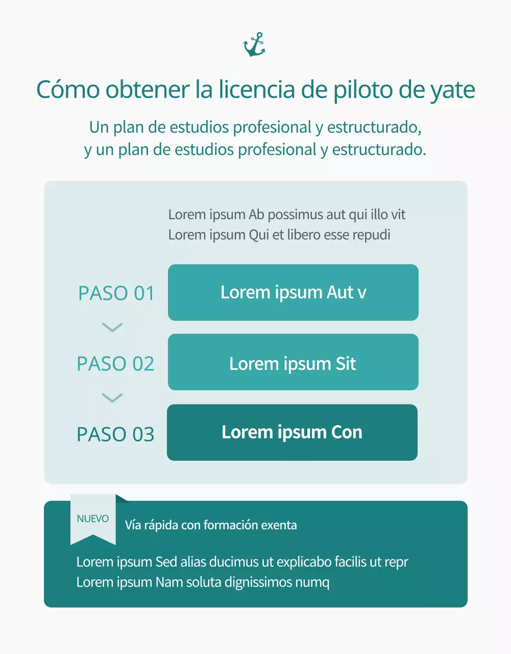 Guía de reserva de una licencia de navegación sencilla en azul claro y verde